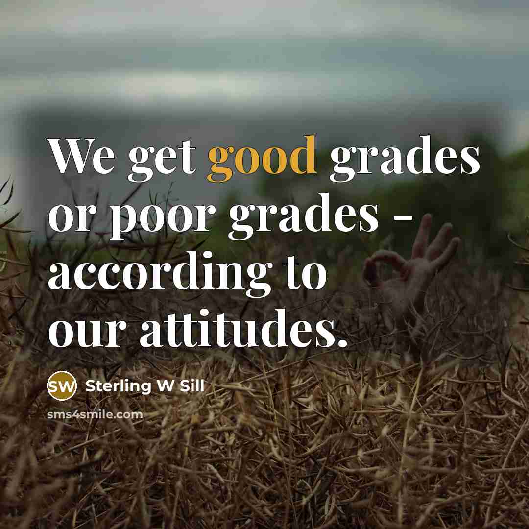 “We get good grades or poor grades - according to…” quote by Sterling W Sill
