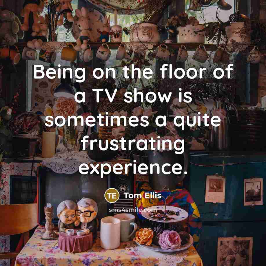 “Being on the floor of a TV show is sometimes a quite frustrating experience.” quote by Tom Ellis