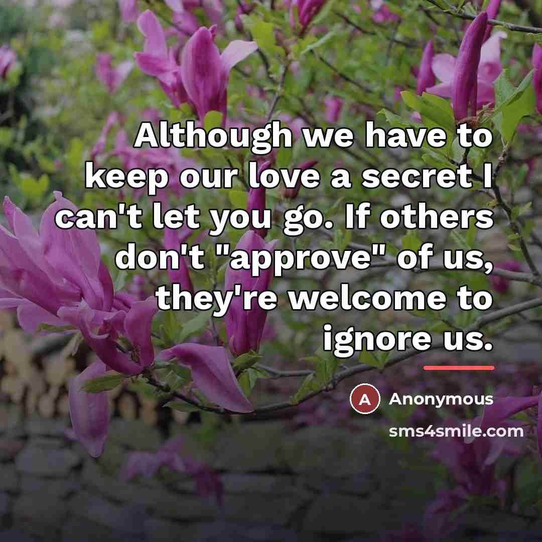 “Although we have to keep our love a secret I…” quote by Anonymous
