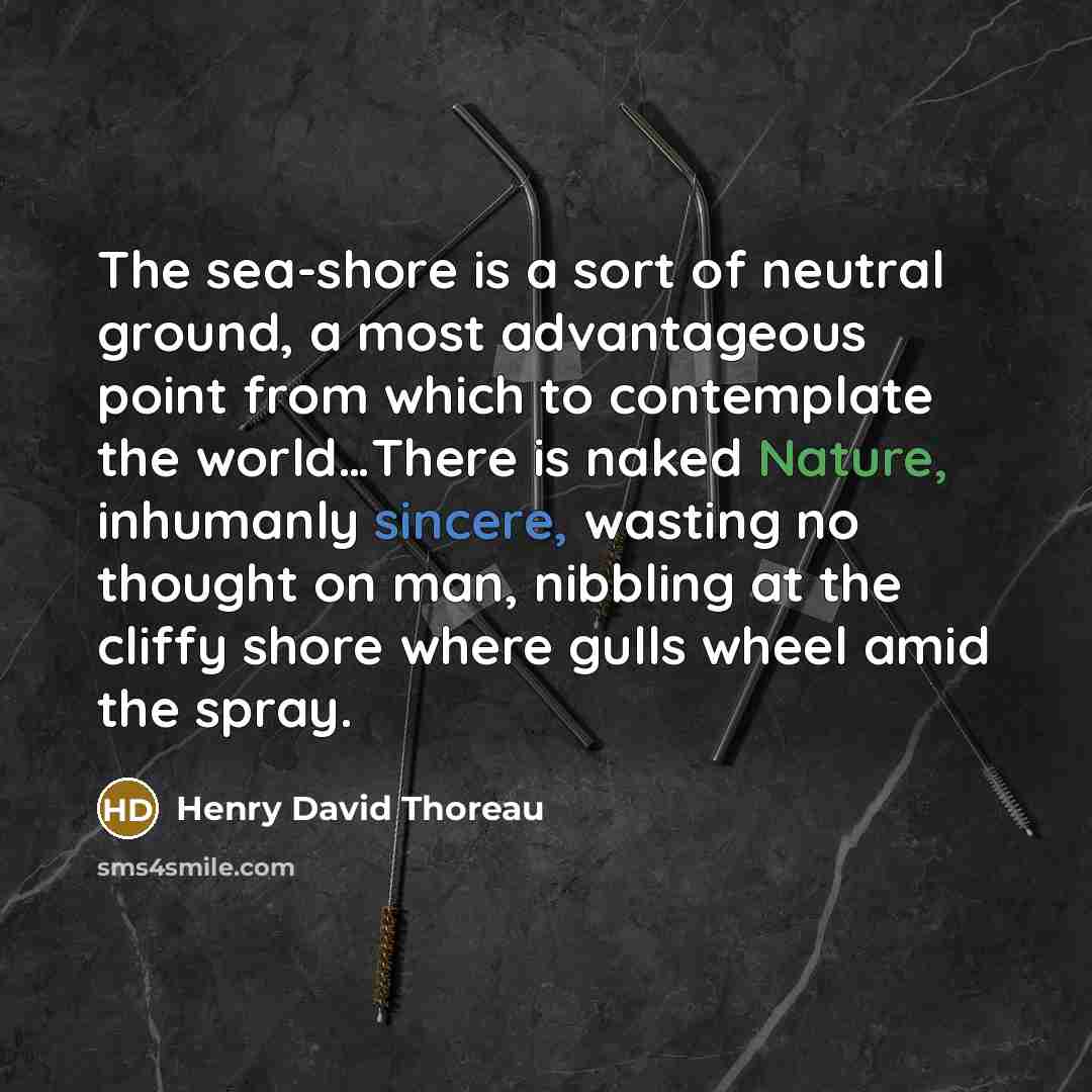 “The sea-shore is a sort of neutral ground, a most…” quote by Henry David Thoreau