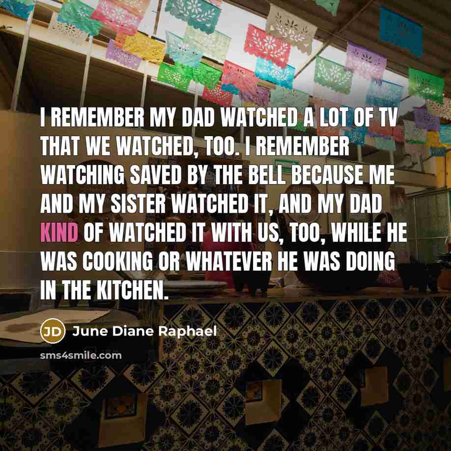 “I remember my dad watched a lot of TV that…” quote by June Diane Raphael