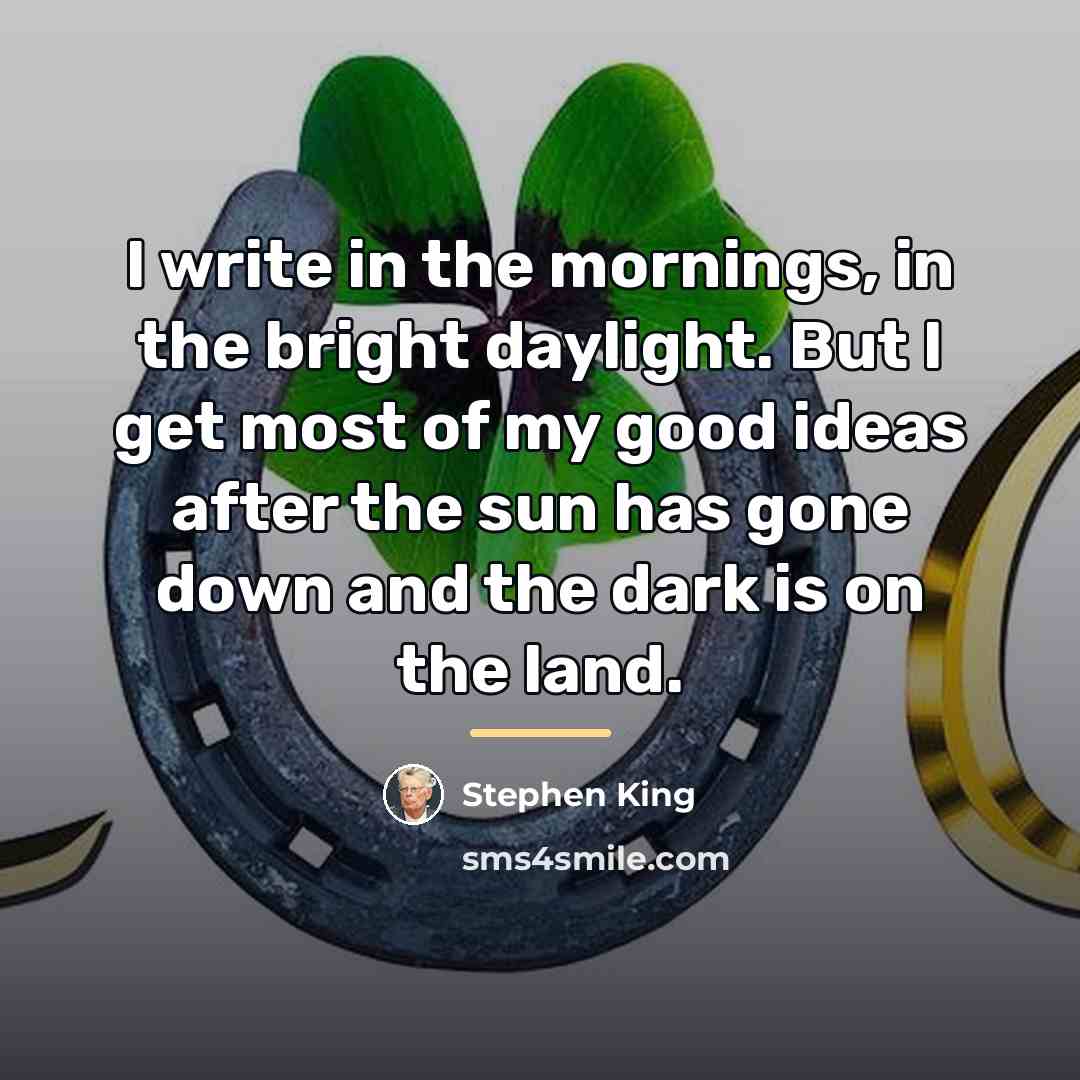 “I write in the mornings, in the bright daylight. But…” quote by Stephen King
