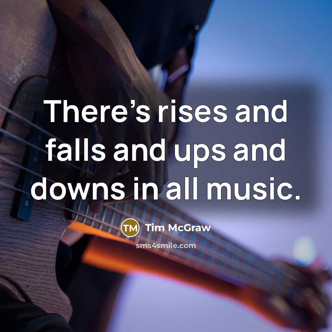 “There's rises and falls and ups and downs in all music.” quote by Tim McGraw