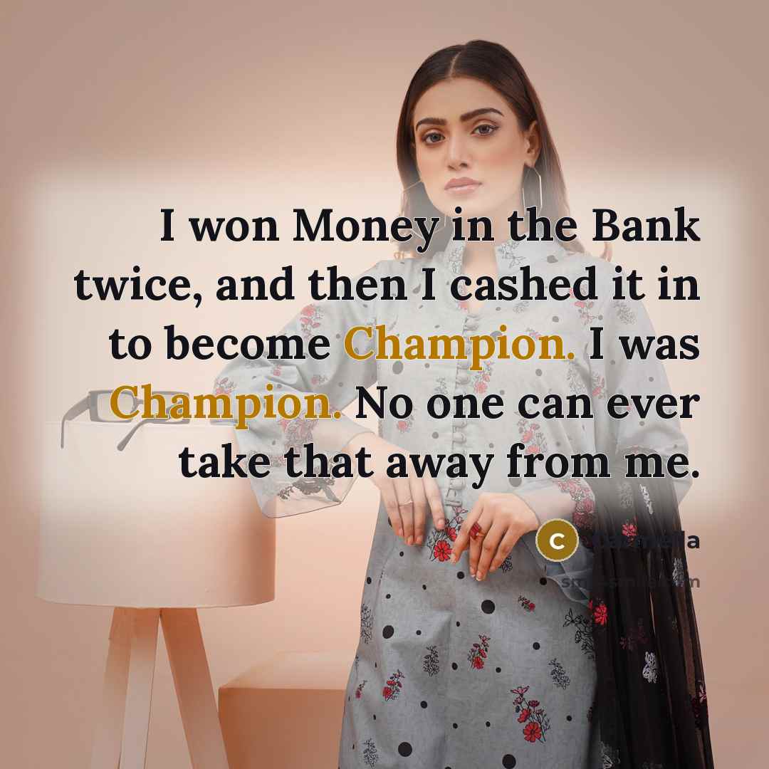 “I won Money in the Bank twice, and then I…” quote by Carmella