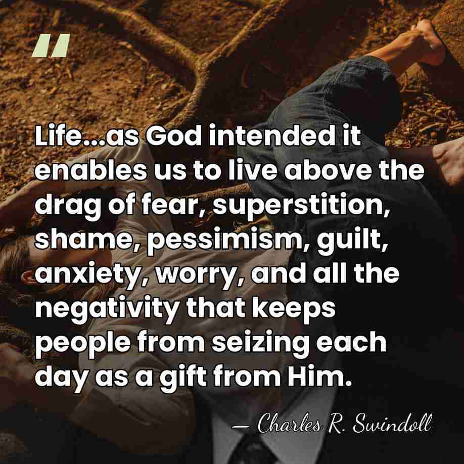 Life...as God intended it enables us to live above the drag of&hellip; - Charles R. Swindoll