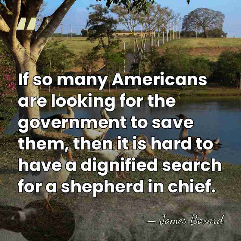If so many Americans are looking for the government to save them,&hellip; - James Bovard