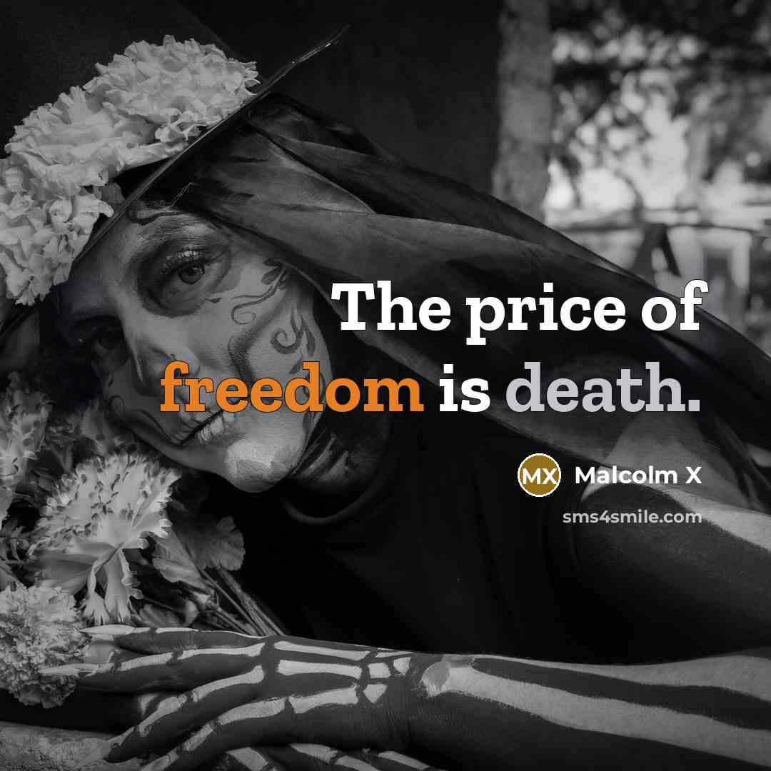 “The price of freedom is death.…” quote by Malcolm X