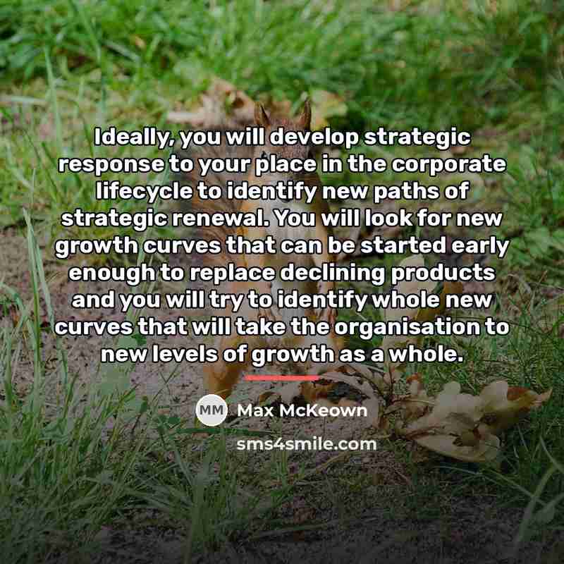 “Ideally, you will develop strategic response to your place in…” quote by Max McKeown