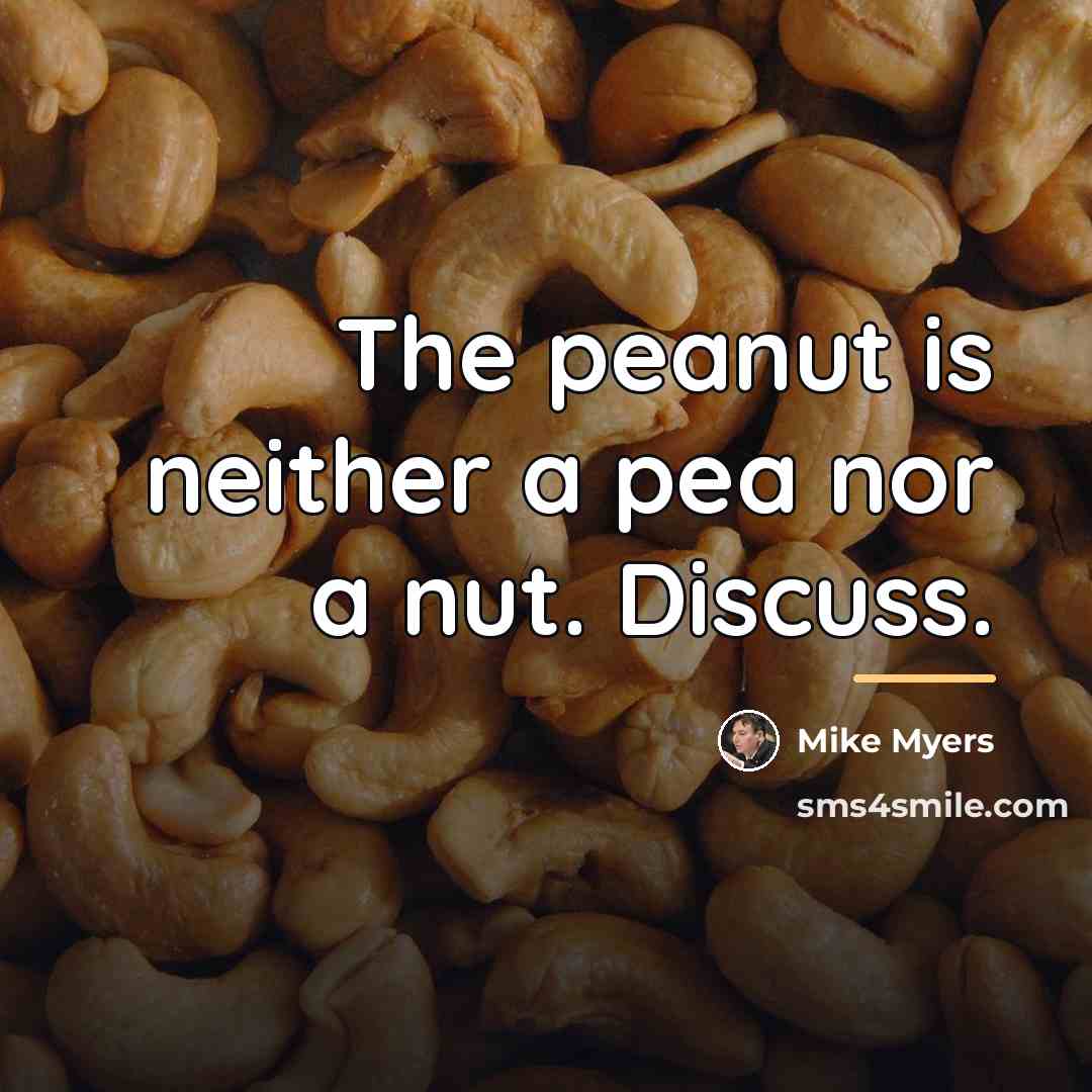 “The peanut is neither a pea nor a nut. Discuss.…” quote by Mike Myers