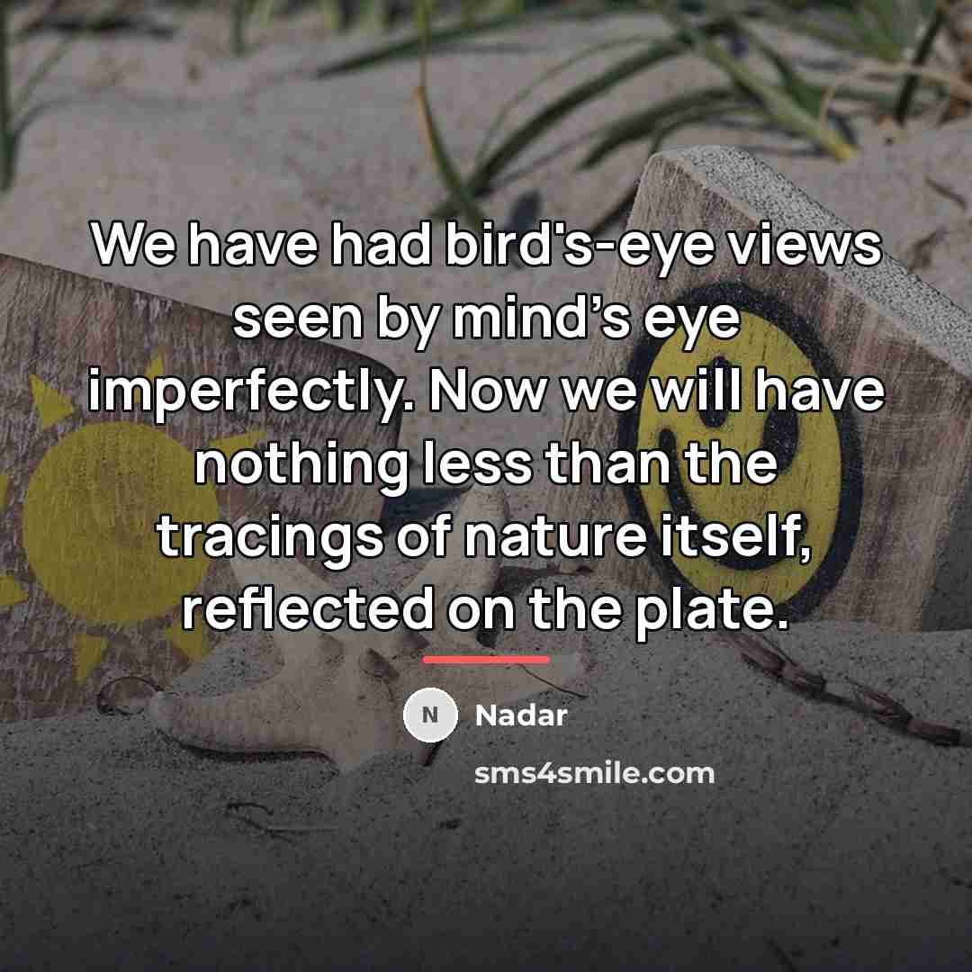 “We have had bird's-eye views seen by mind's eye imperfectly.…” quote by Nadar