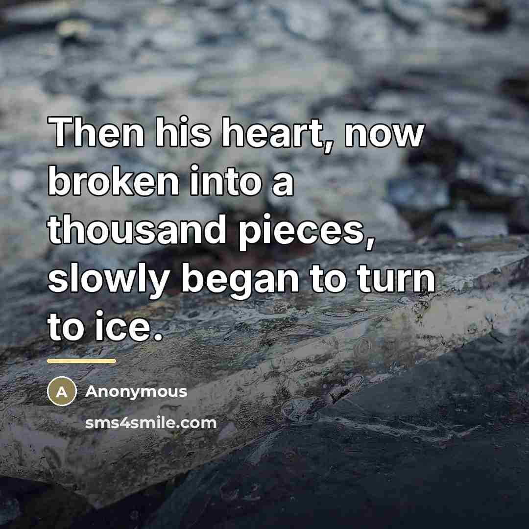 “Then his heart, now broken into a thousand pieces, slowly…” quote by Anonymous