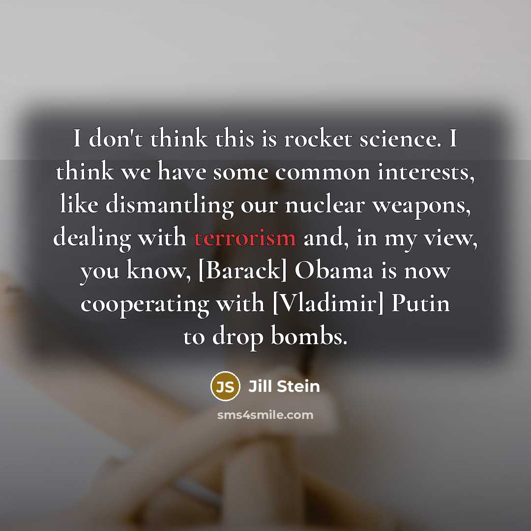 “I don't think this is rocket science. I think we…” quote by Jill Stein