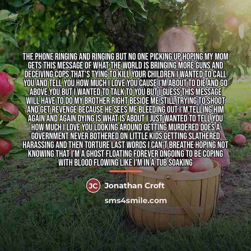 “The phone ringing and ringing but no one picking up…” quote by Jonathan Croft