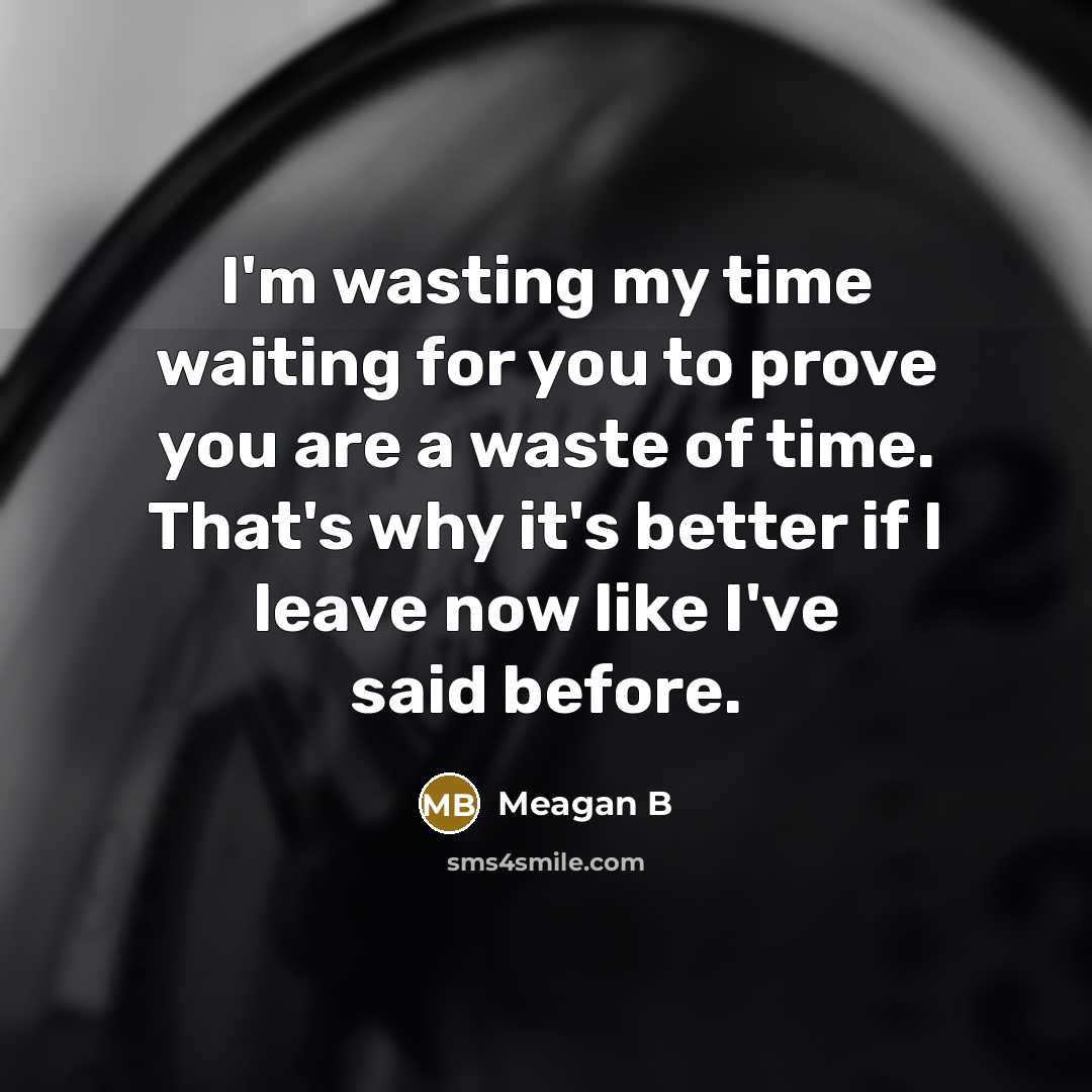 “I'm wasting my time waiting for you to prove you…” quote by Meagan B