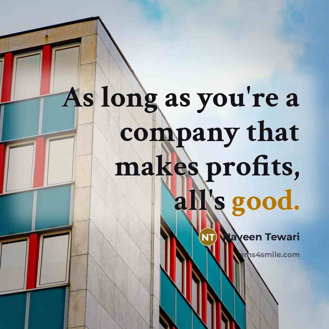 “As long as you're a company that makes profits, all's…” quote by Naveen Tewari