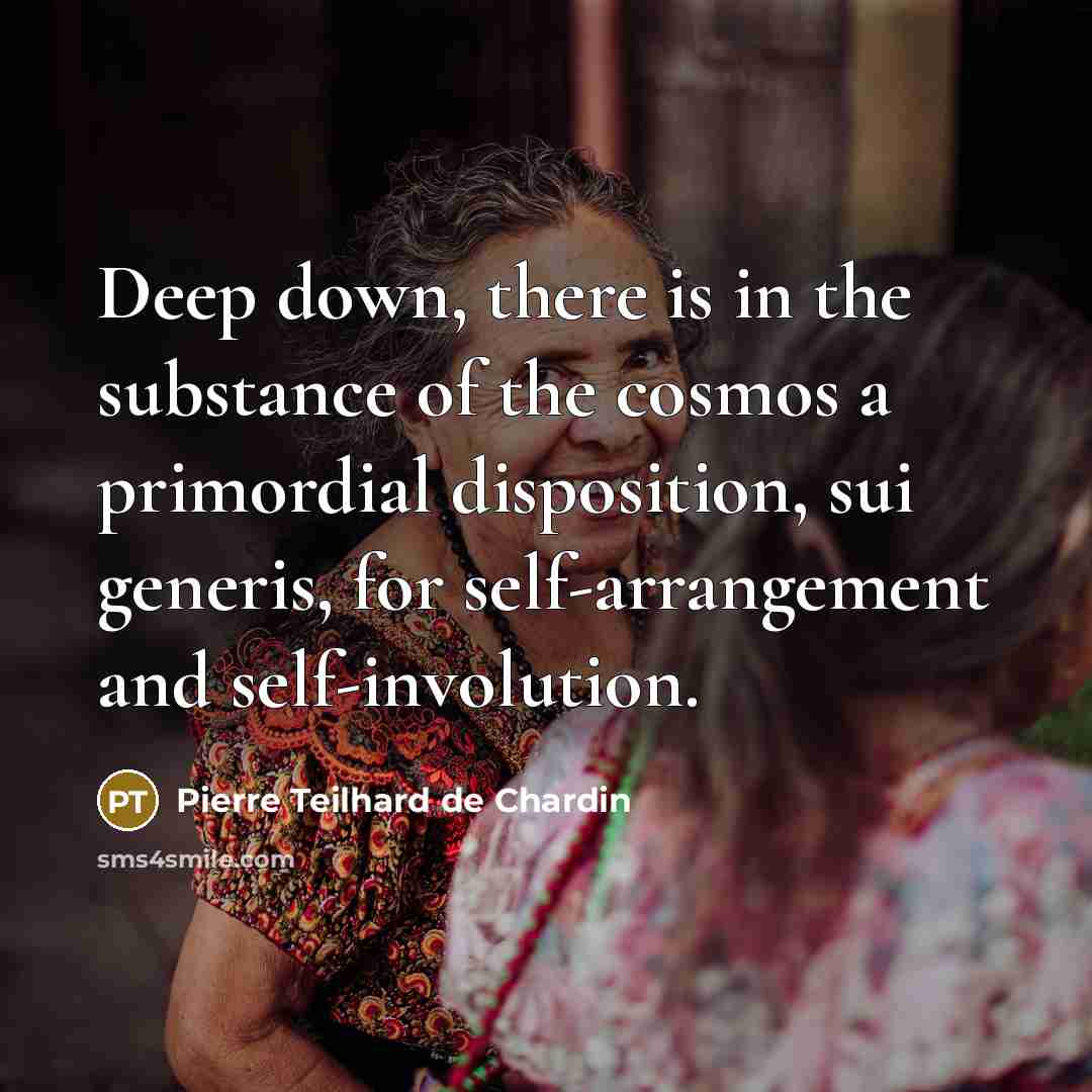 “Deep down, there is in the substance of the cosmos…” quote by Pierre Teilhard de Chardin