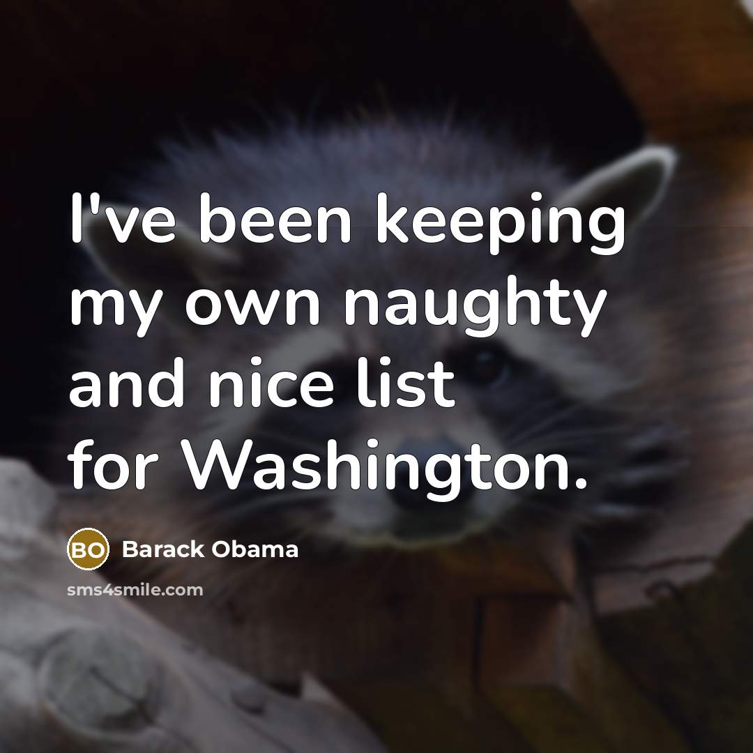 “I've been keeping my own naughty and nice list for Washington.” quote by Barack Obama
