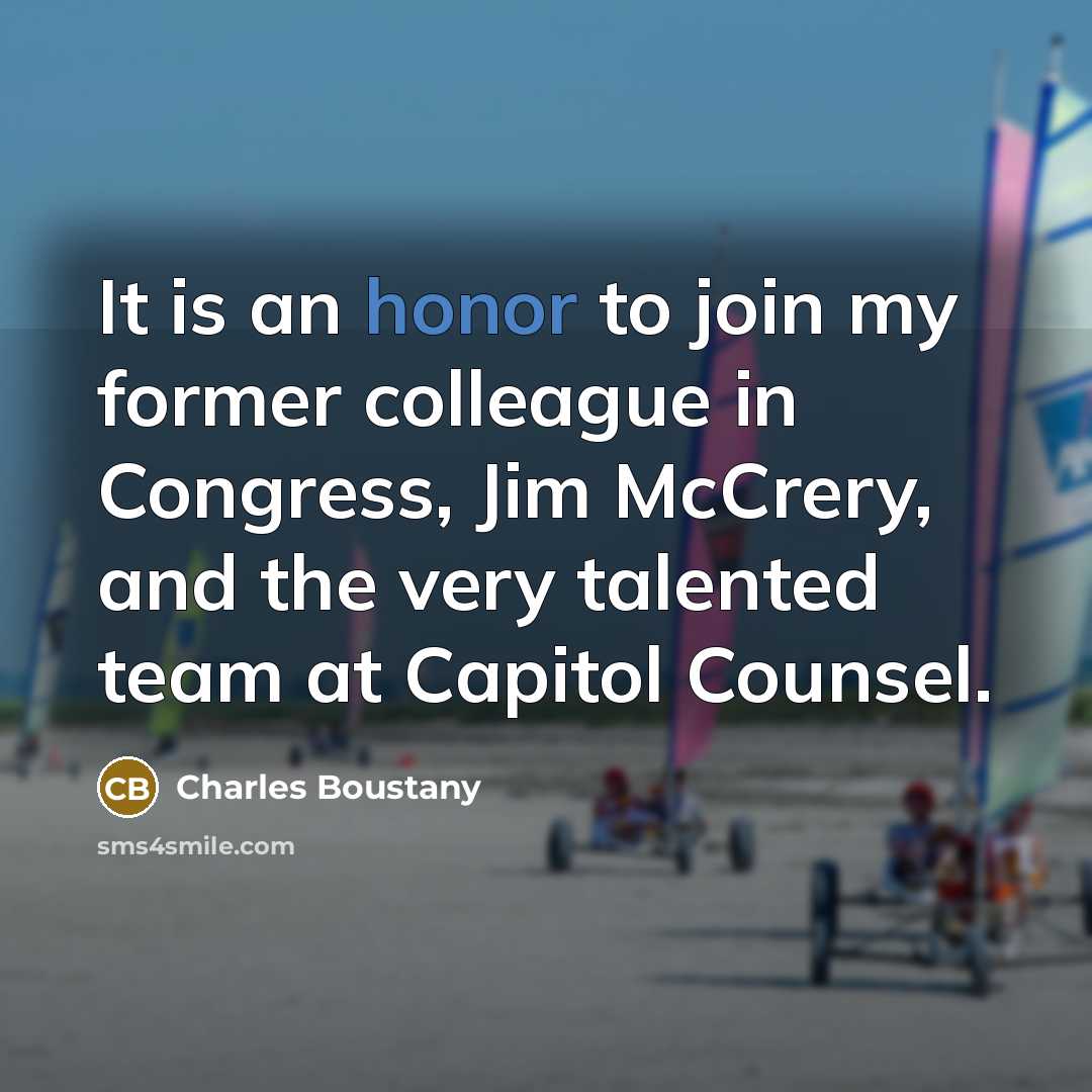 “It is an honor to join my former colleague in…” quote by Charles Boustany