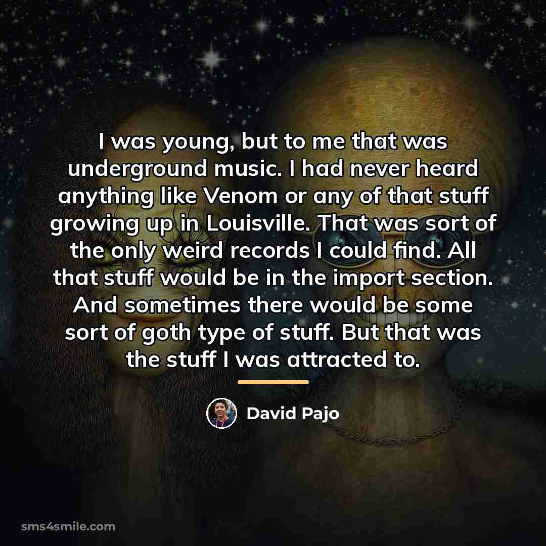 “I was young, but to me that was underground music.…” quote by David Pajo