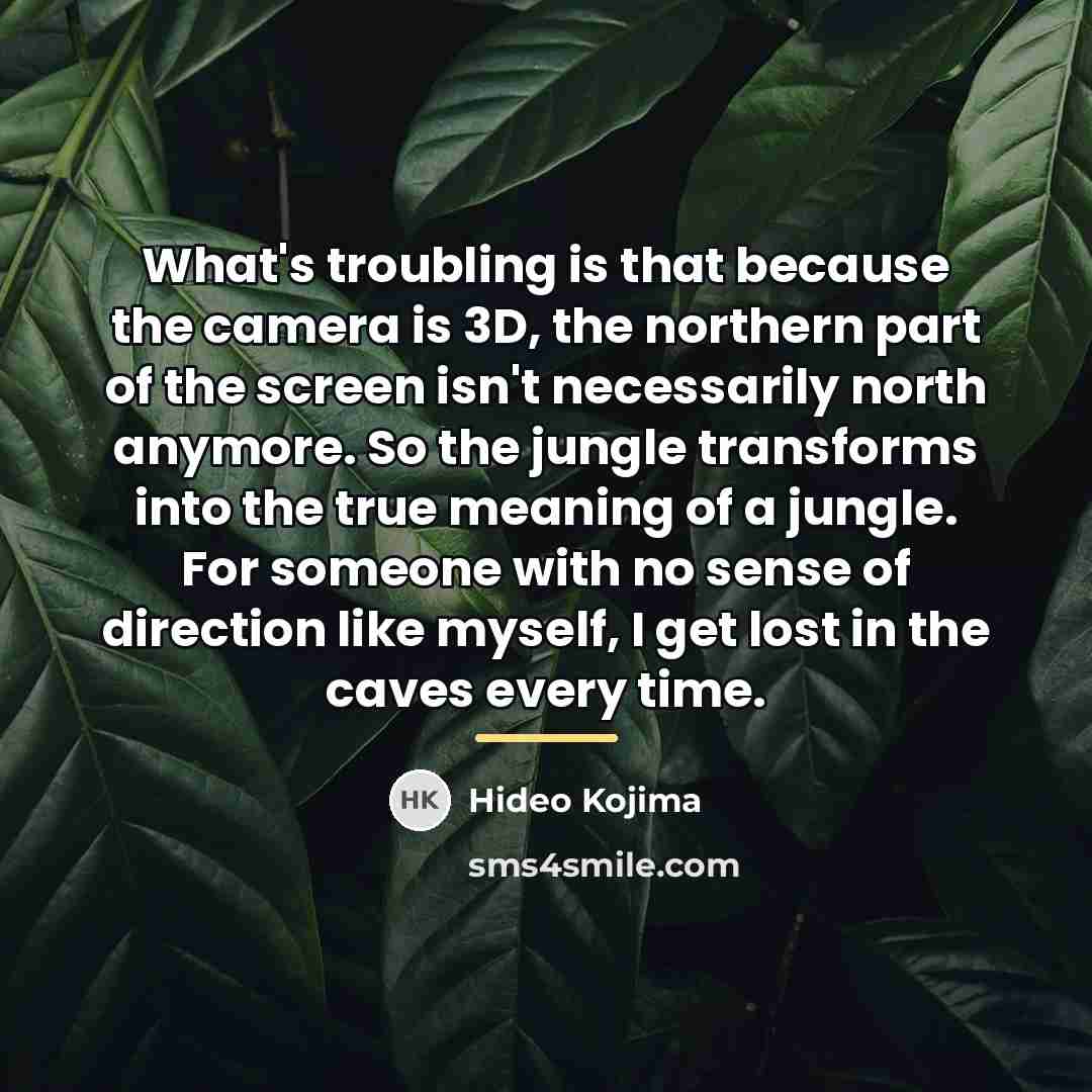 “What's troubling is that because the camera is 3D, the…” quote by Hideo Kojima