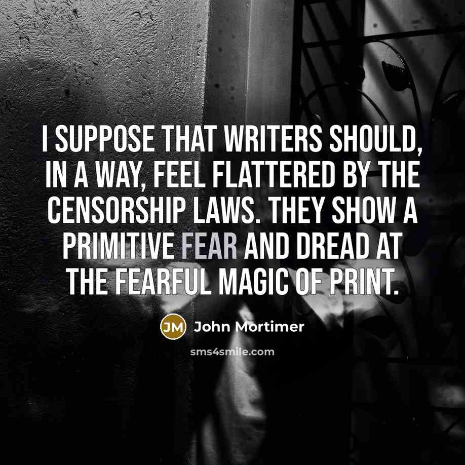 “I suppose that writers should, in a way, feel flattered…” quote by John Mortimer