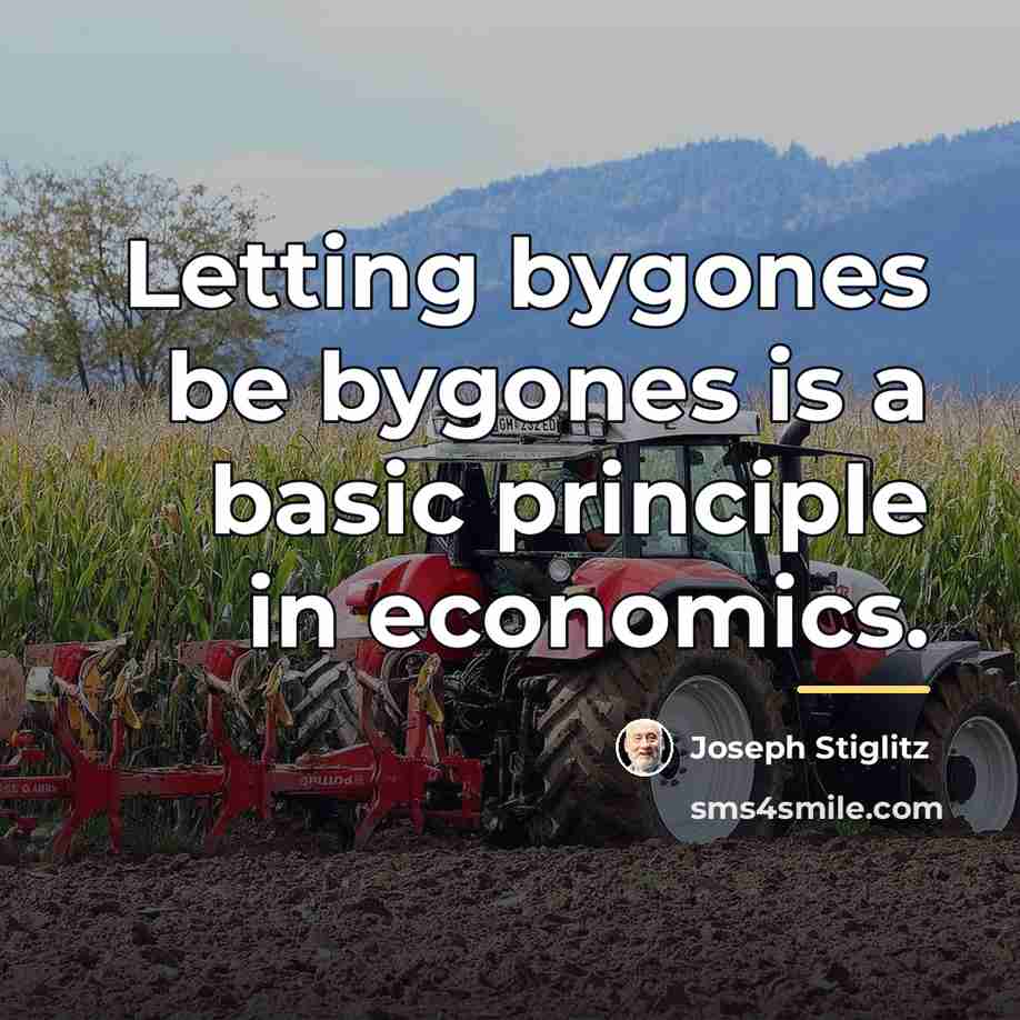 “Letting bygones be bygones is a basic principle in economics.…” quote by Joseph Stiglitz