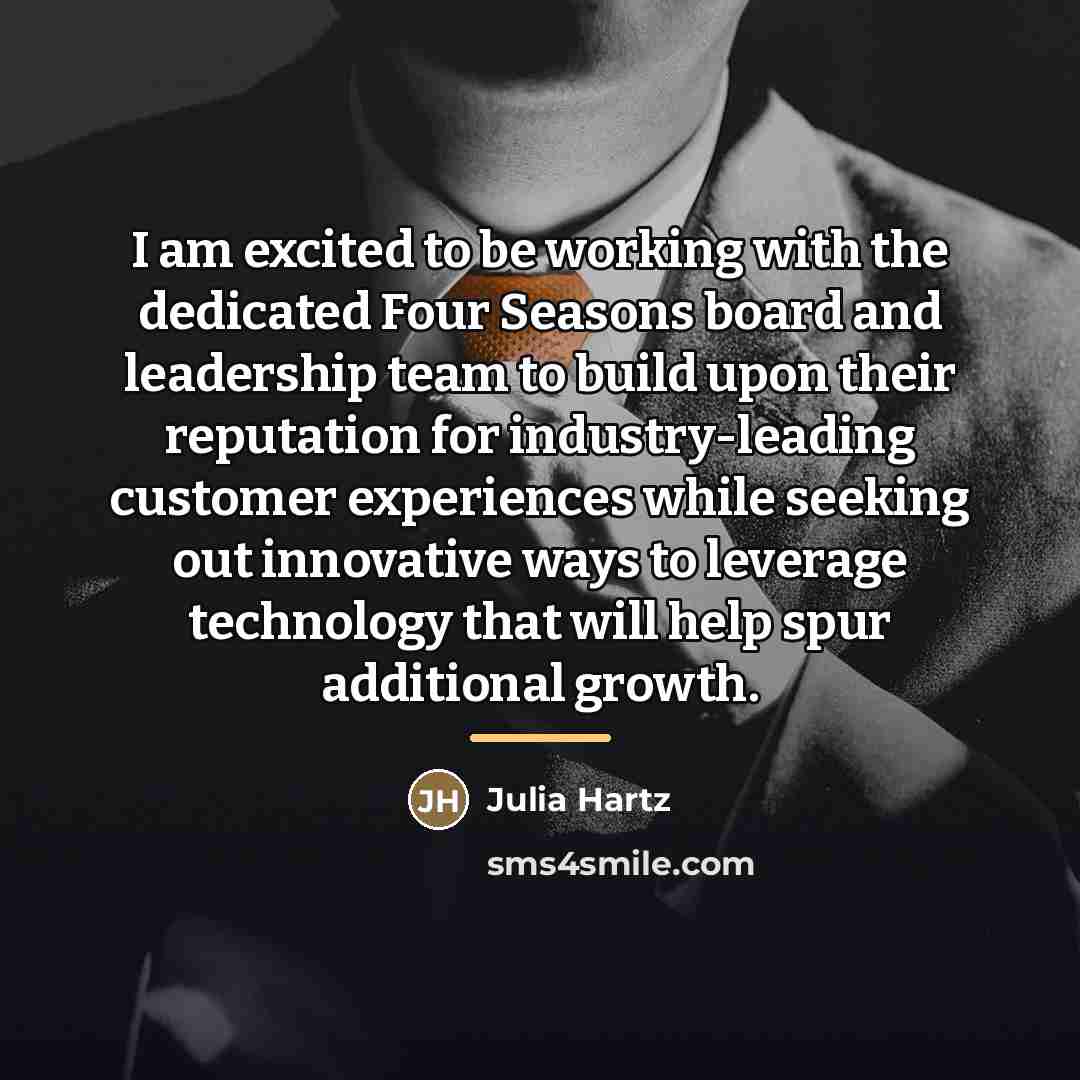 “I am excited to be working with the dedicated Four…” quote by Julia Hartz