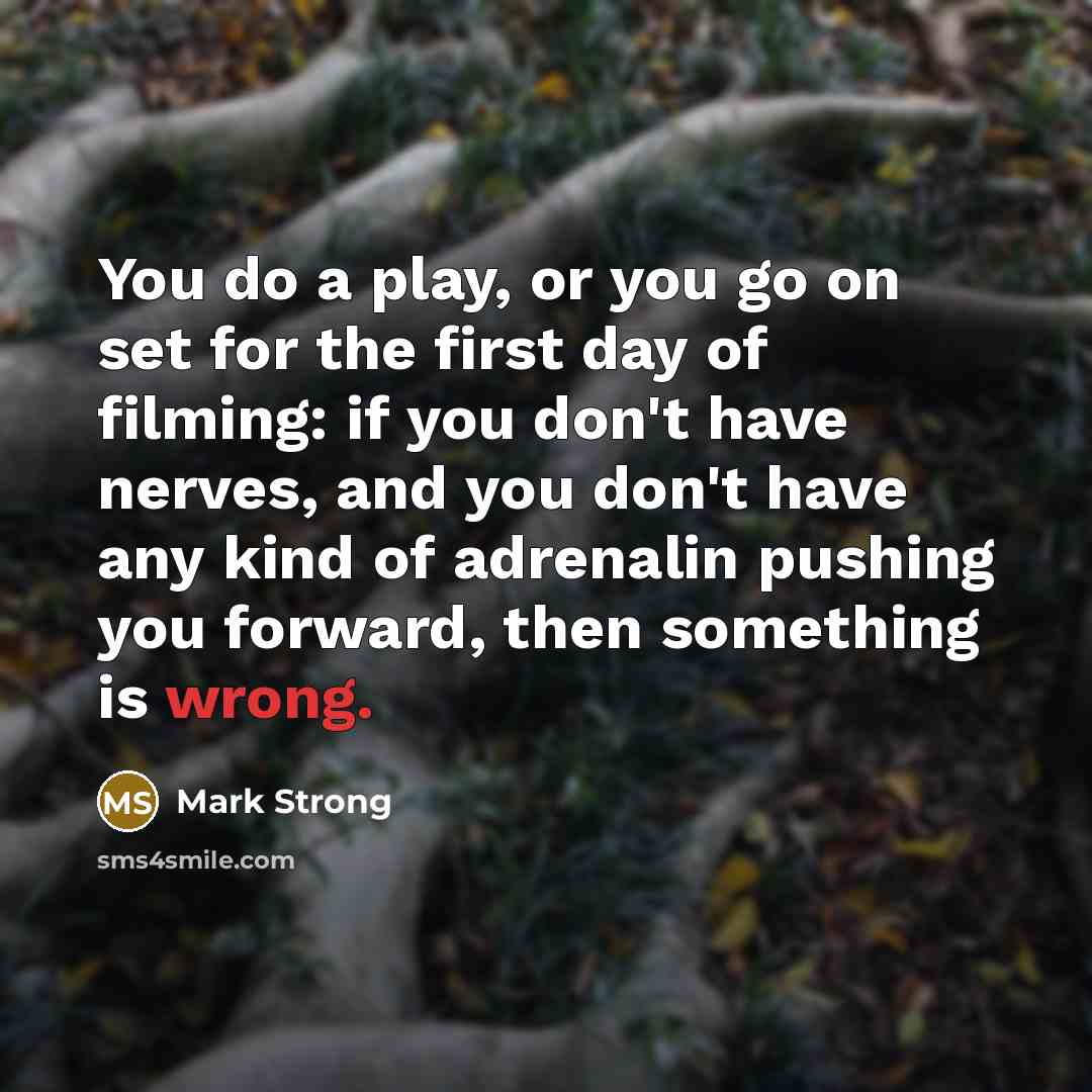 “You do a play, or you go on set for…” quote by Mark Strong