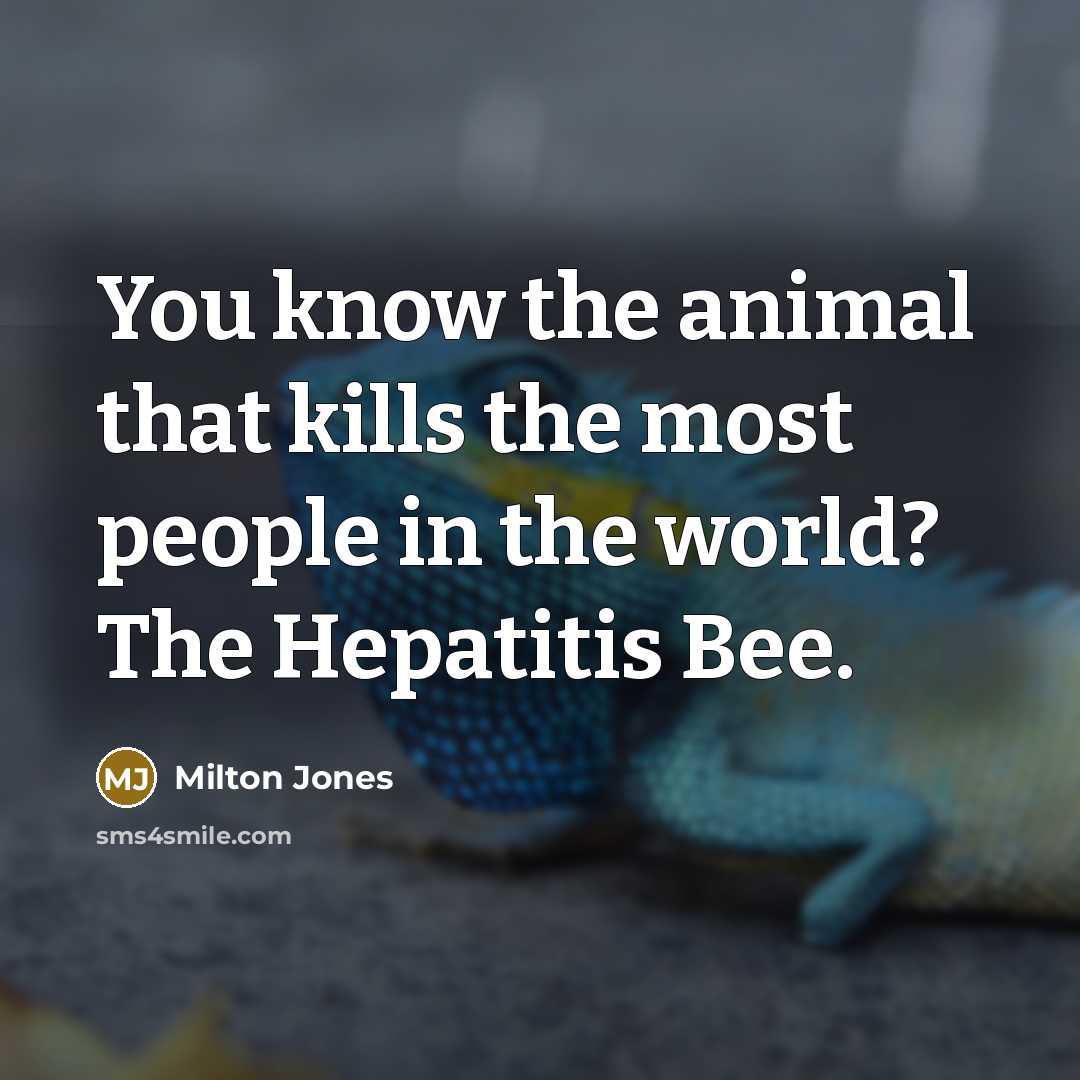 “You know the animal that kills the most people in…” quote by Milton Jones