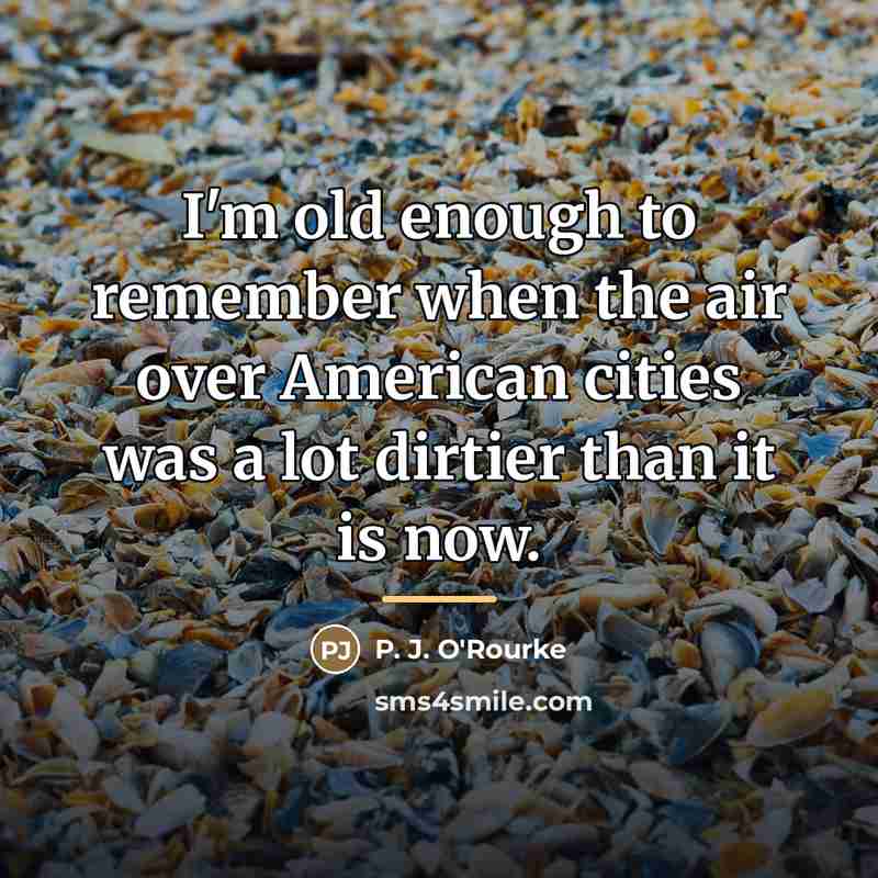 “I'm old enough to remember when the air over American…” quote by P. J. O'Rourke