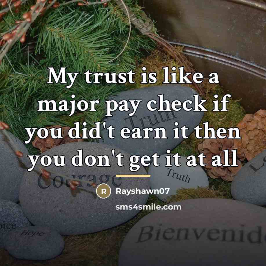 “My trust is like a major pay check if you…” quote by Rayshawn07