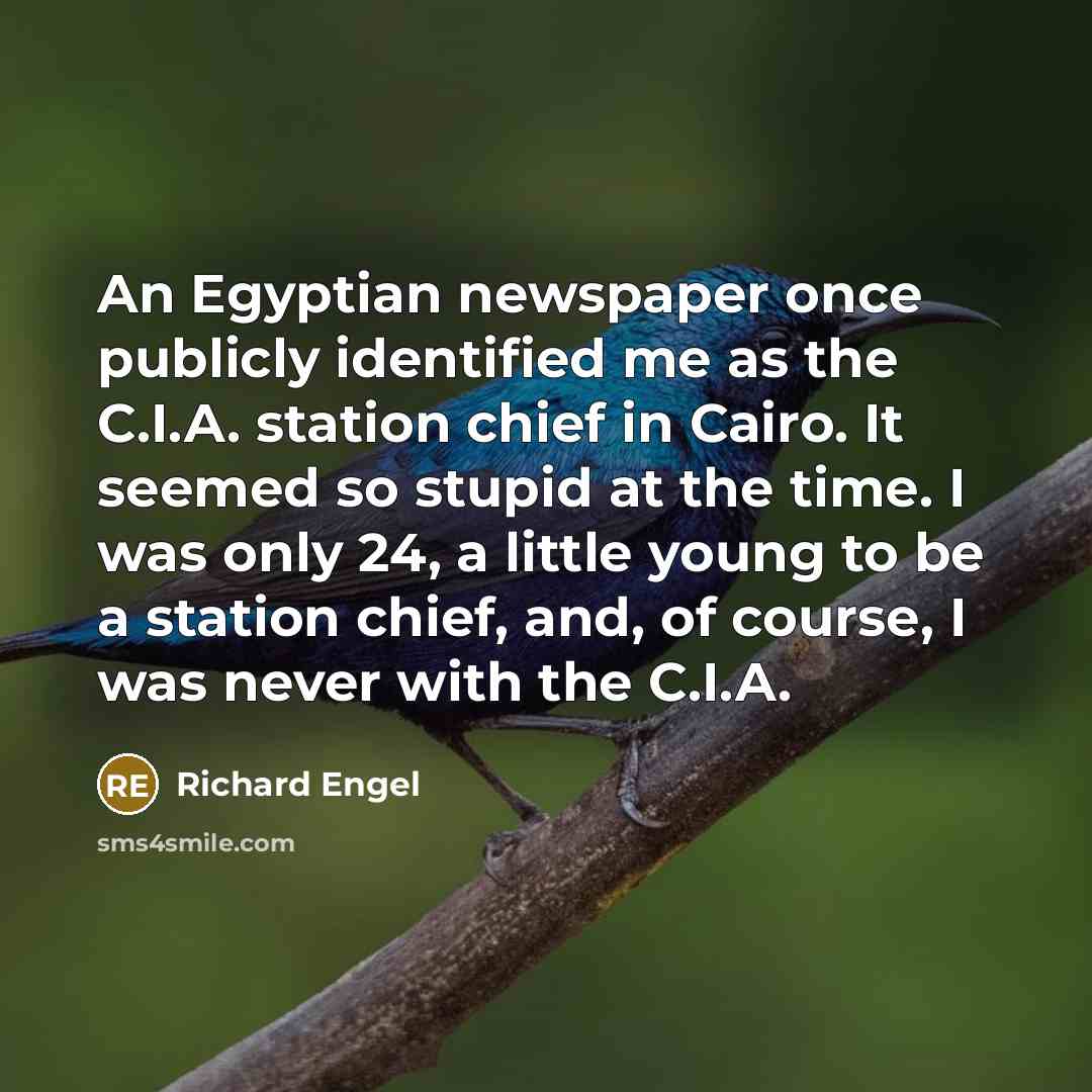 “An Egyptian newspaper once publicly identified me as the C.I.A.…” quote by Richard Engel