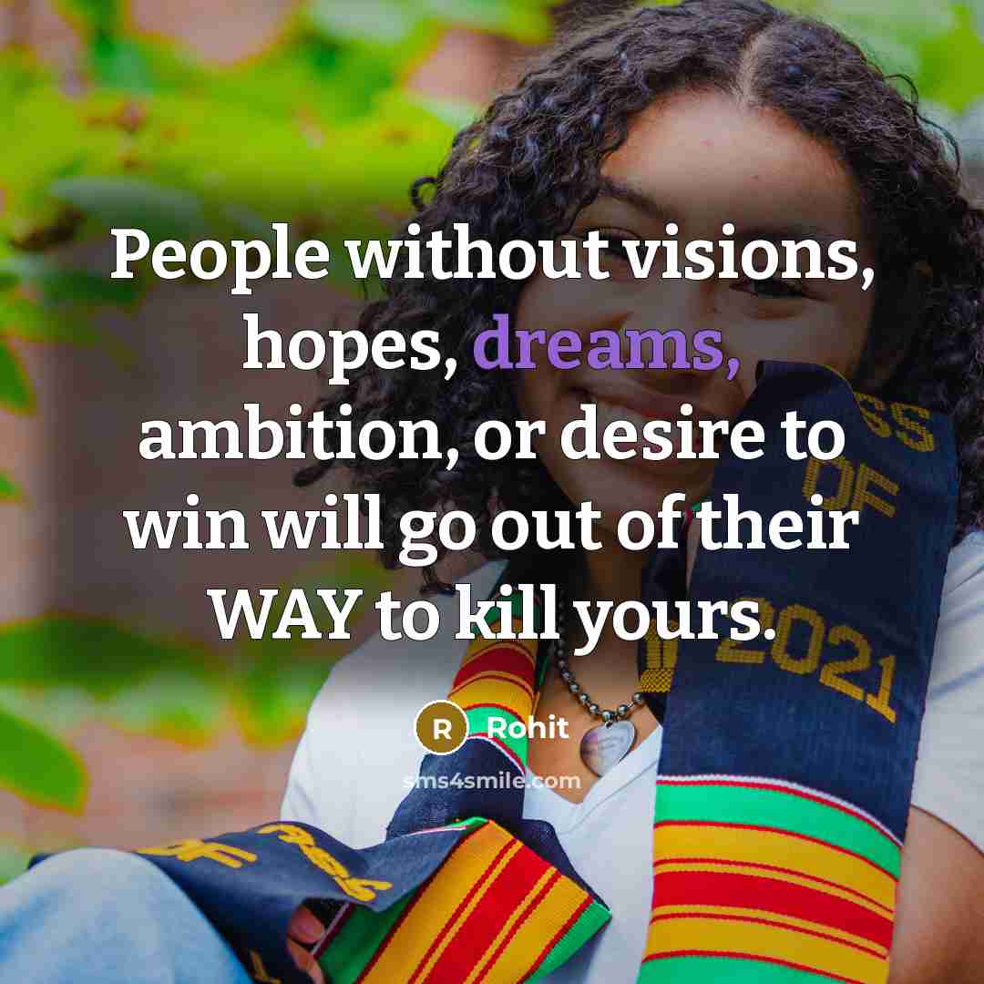 “People without visions, hopes, dreams, ambition, or desire to win…” quote by Rohit