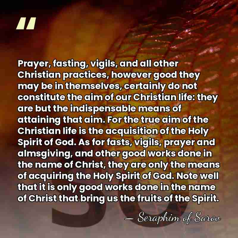 Prayer, fasting, vigils, and all other Christian practices, however good they may&hellip; - Seraphim of Sarov