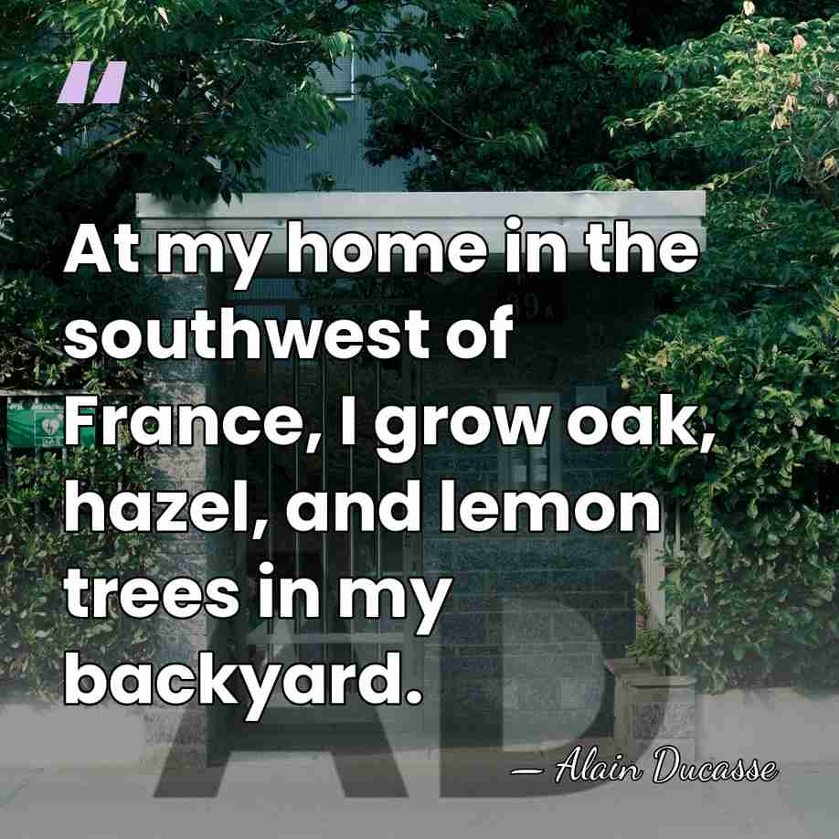 At my home in the southwest of France, I grow oak, hazel,&hellip; - Alain Ducasse