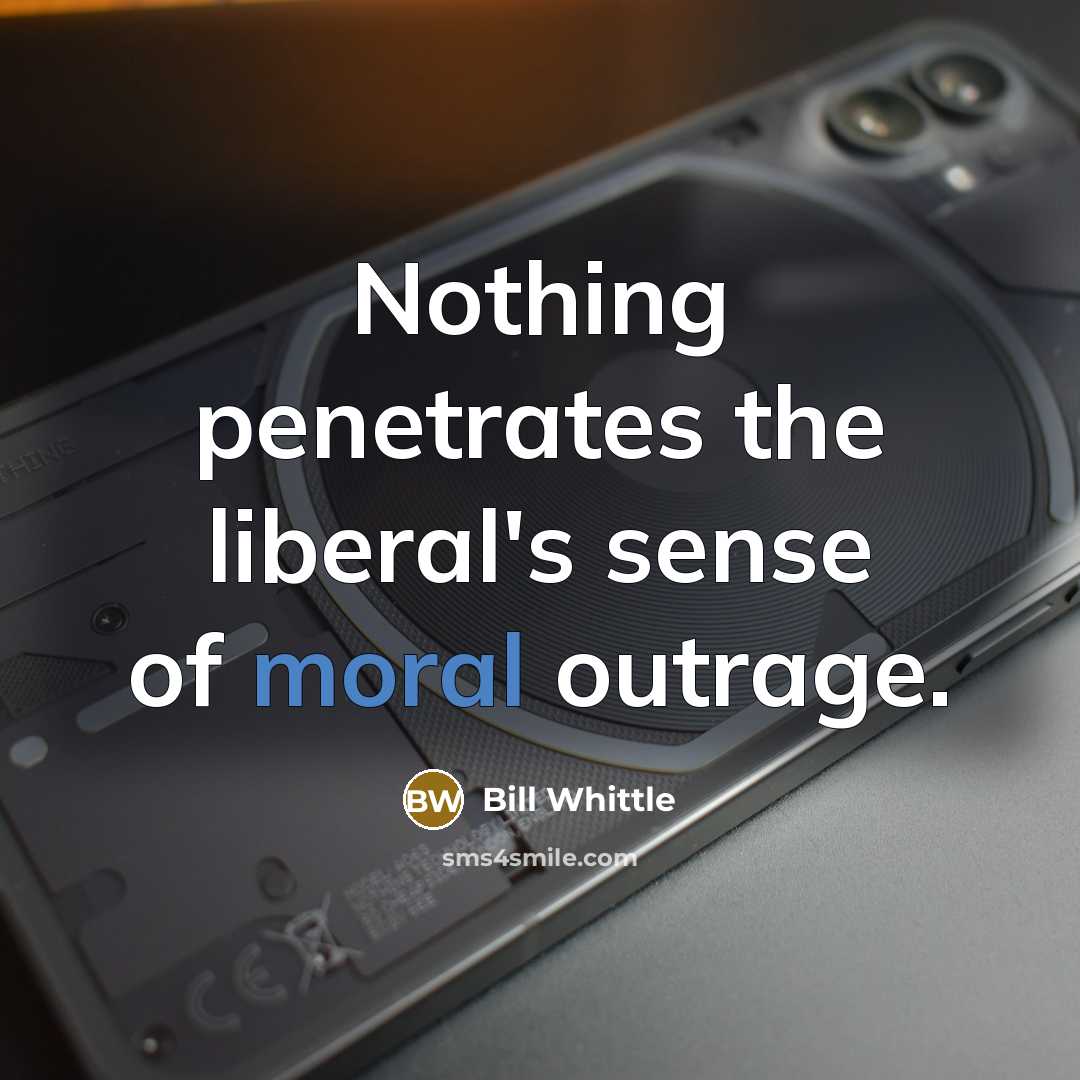 “Nothing penetrates the liberal's sense of moral outrage.…” quote by Bill Whittle