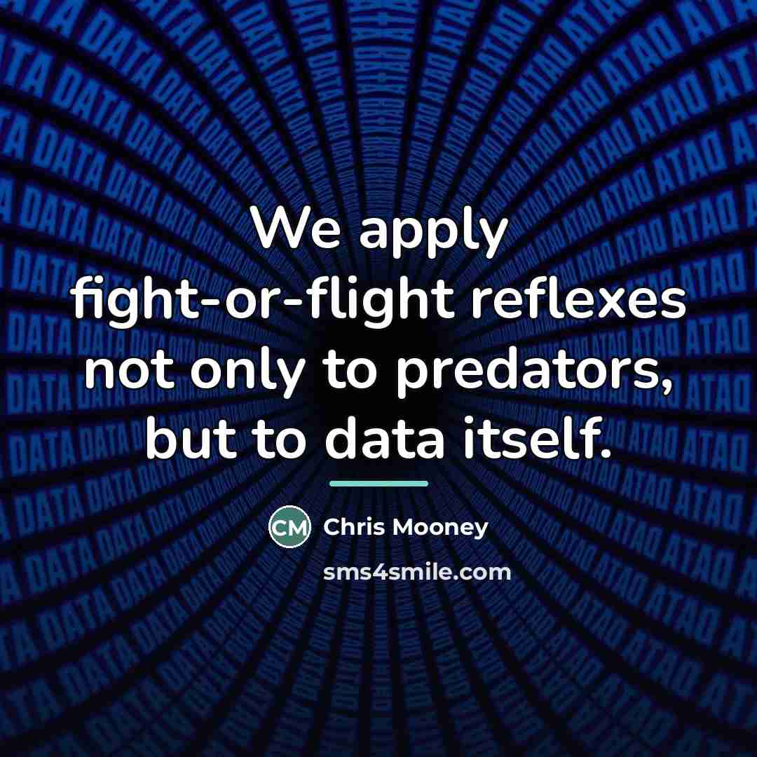 “We apply fight-or-flight reflexes not only to predators, but to…” quote by Chris Mooney