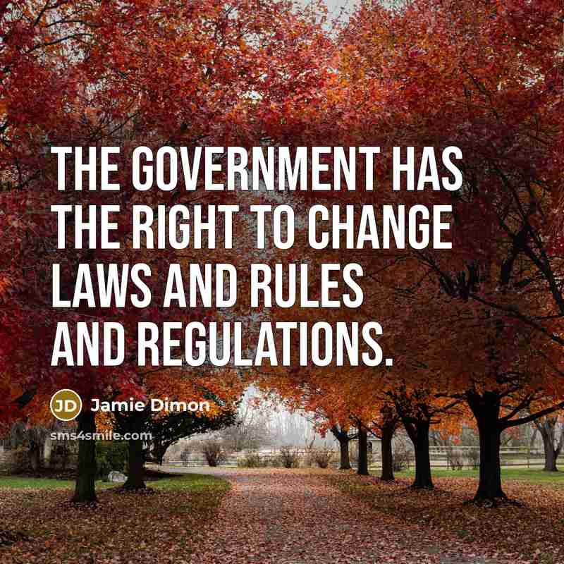 “The government has the right to change laws and rules…” quote by Jamie Dimon