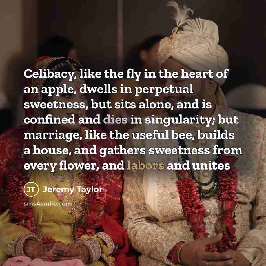 “Celibacy, like the fly in the heart of an apple,…” quote by Jeremy Taylor