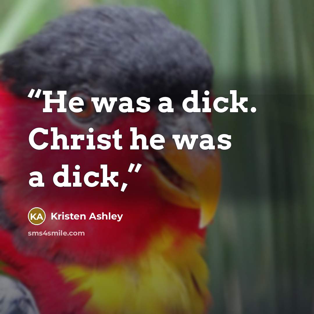 “He was a dick. Christ he was a dick,” quote by Kristen Ashley