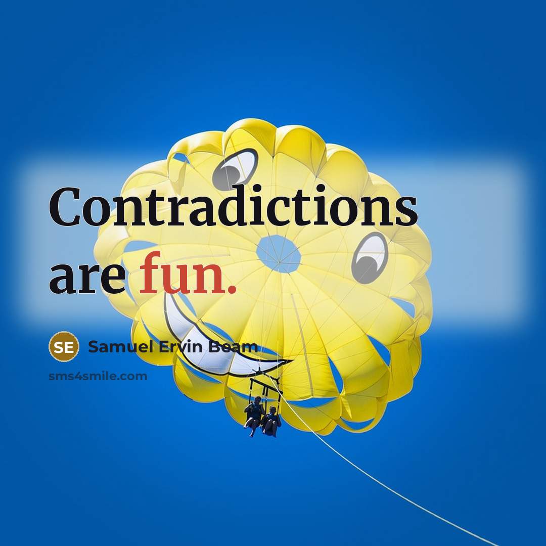 “Contradictions are fun.…” quote by Samuel Ervin Beam