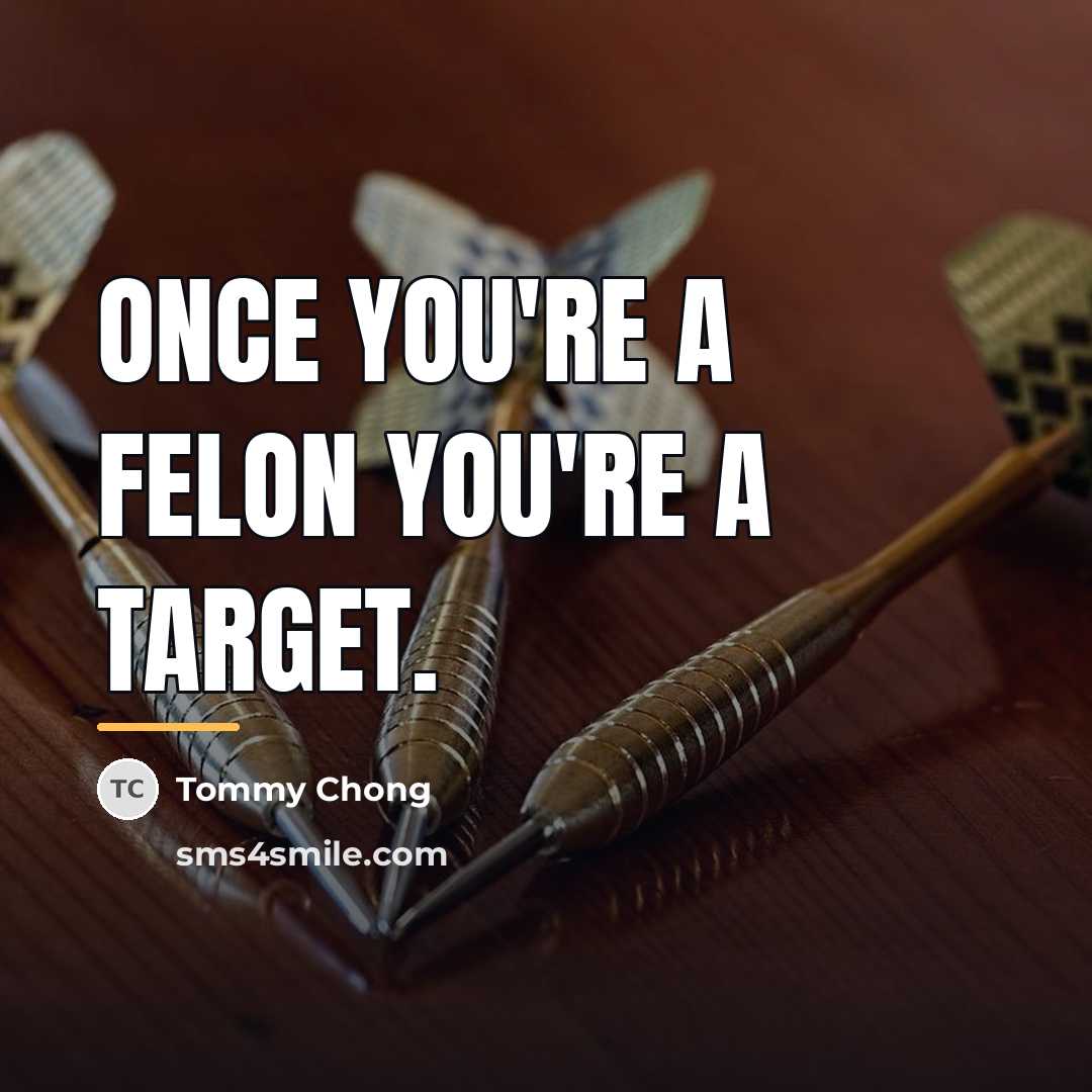 “Once you're a felon you're a target.…” quote by Tommy Chong