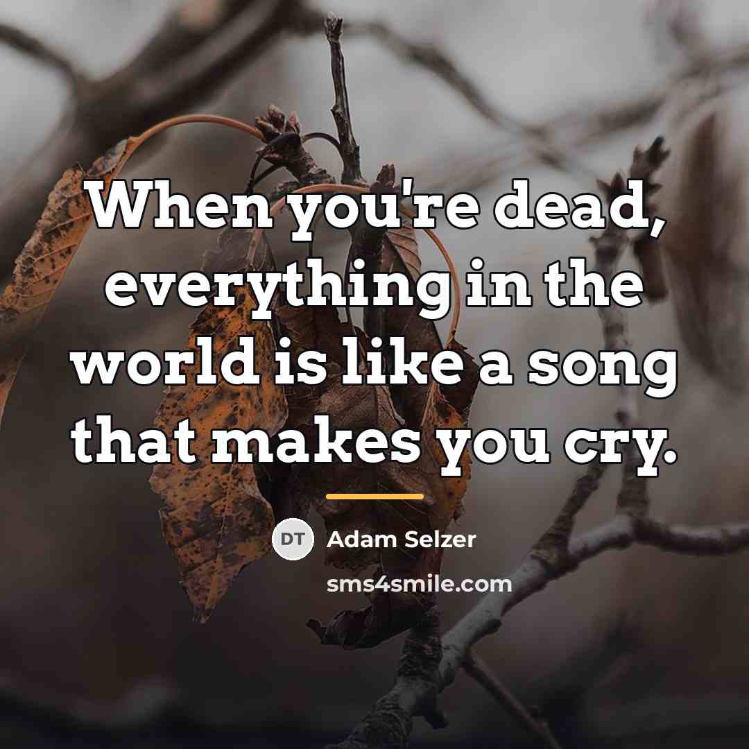 “When you're dead, everything in the world is like a…” quote by Adam Selzer