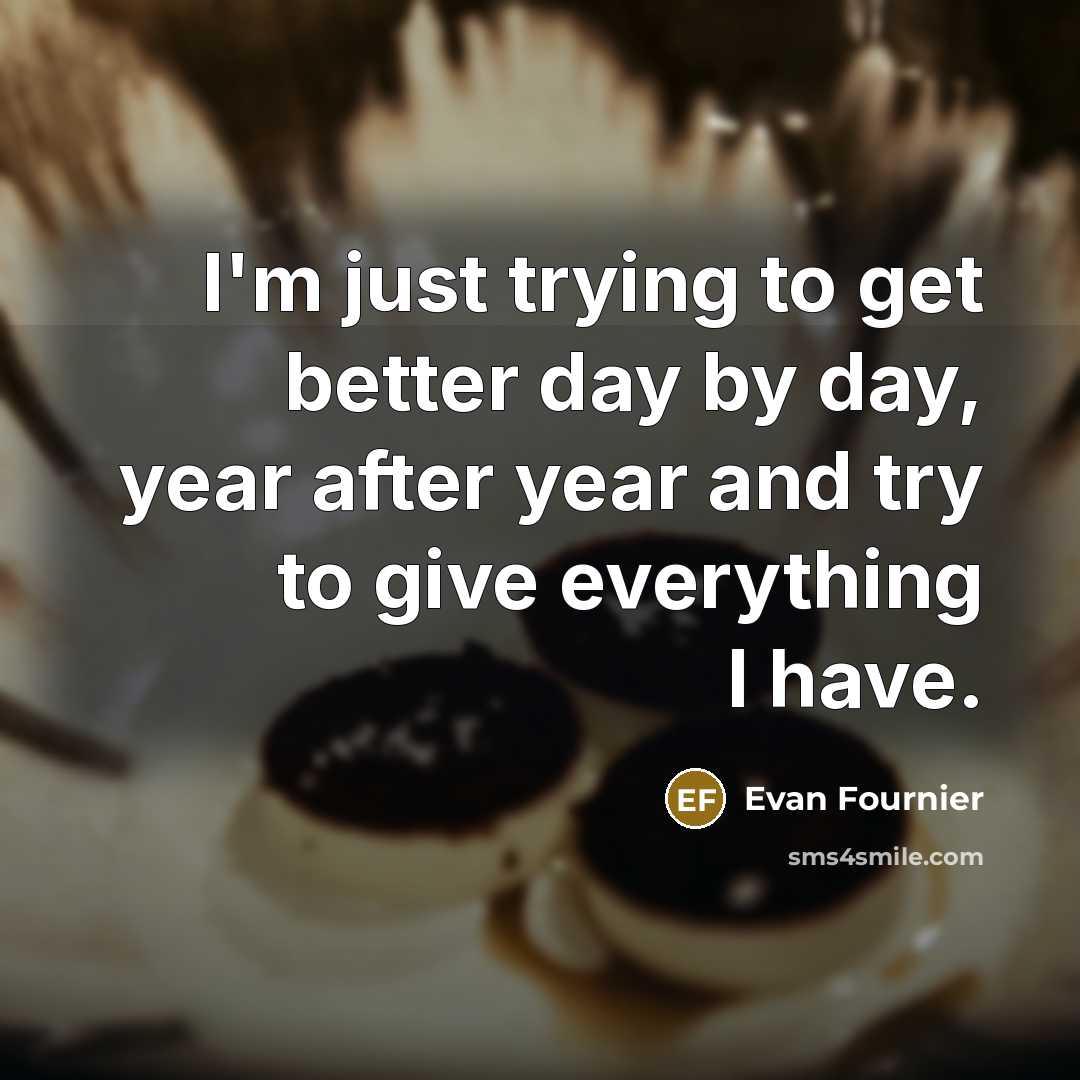 “I'm just trying to get better day by day, year…” quote by Evan Fournier