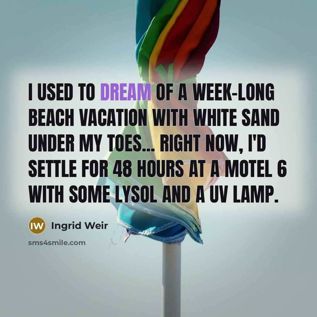 “I used to dream of a week-long beach vacation with…” quote by Ingrid Weir