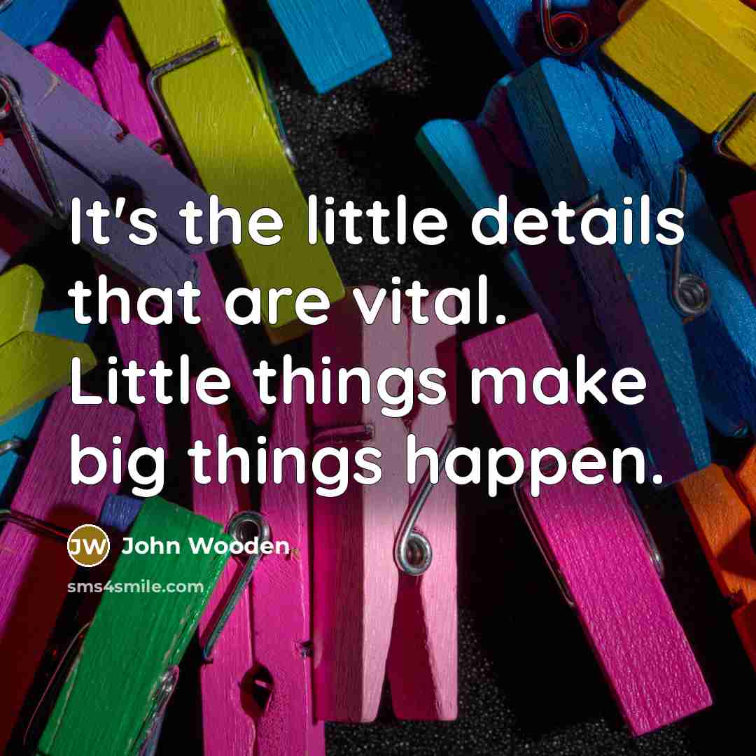 “It's the little details that are vital. Little things make…” quote by John Wooden