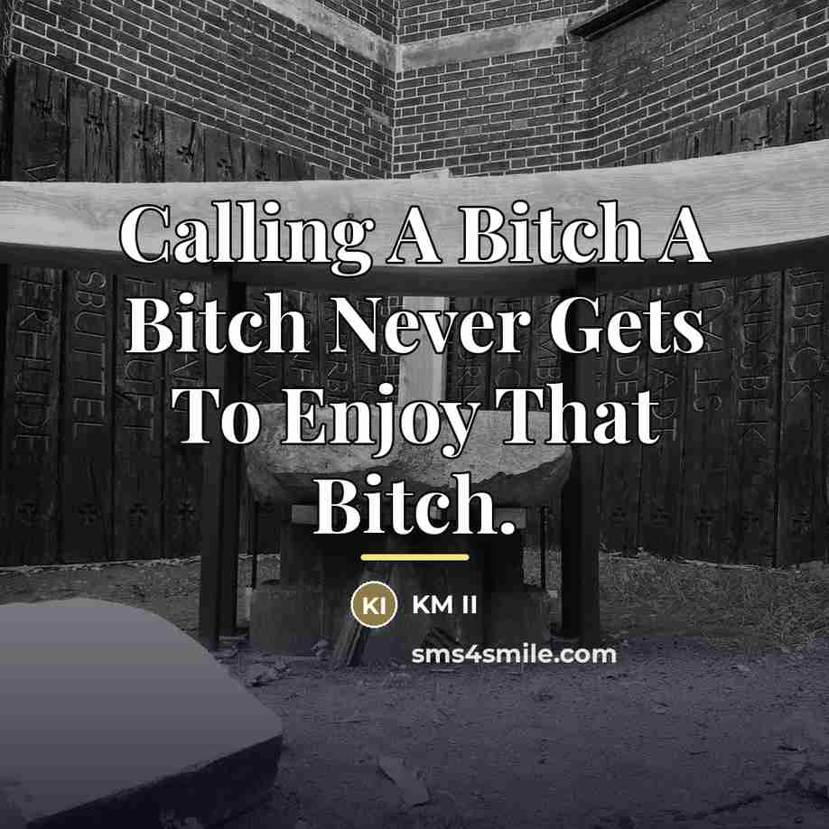 “Calling A Bitch A Bitch Never Gets To Enjoy That…” quote by KM II