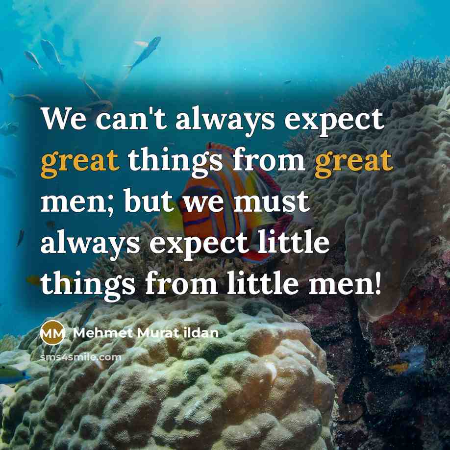 “We can't always expect great things from great men; but…” quote by Mehmet Murat Ildan