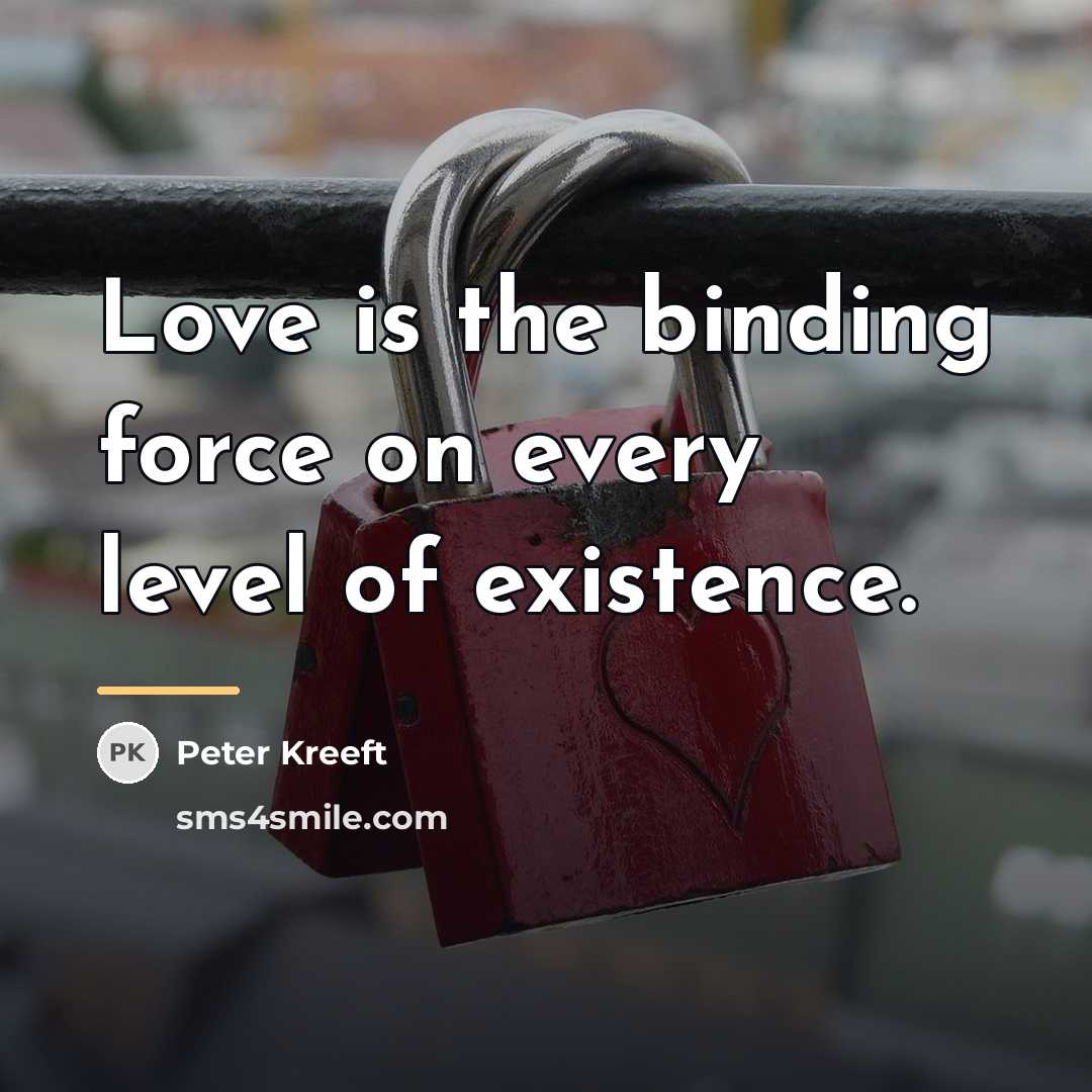 “Love is the binding force on every level of existence.…” quote by Peter Kreeft