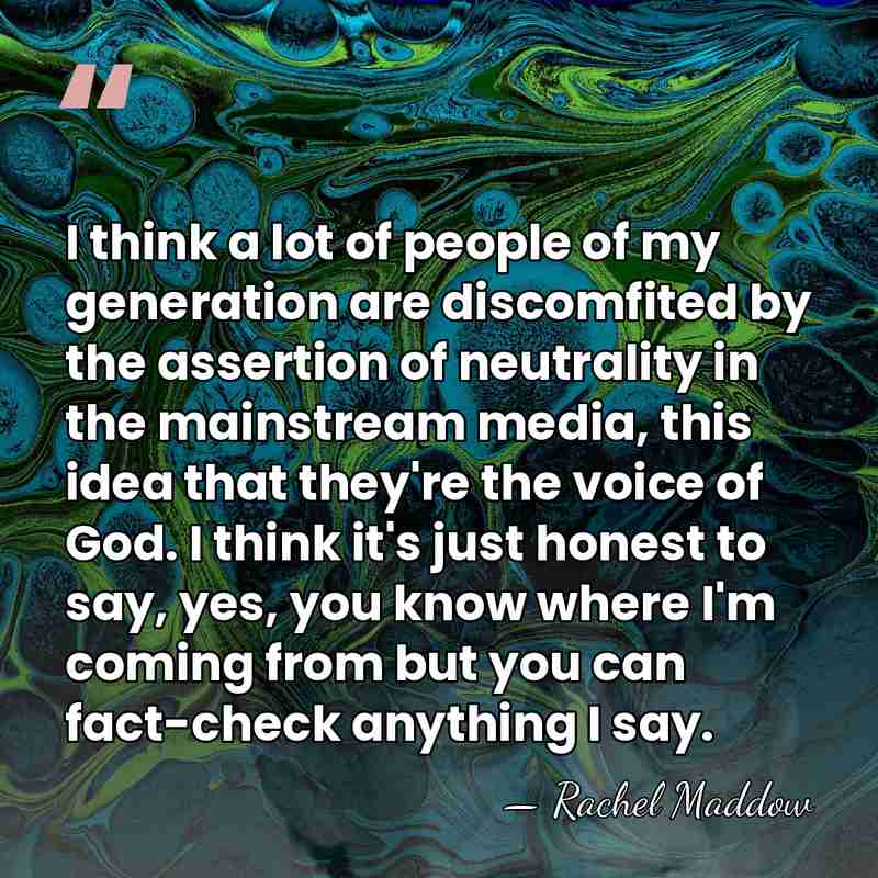 I think a lot of people of my generation are discomfited by&hellip; - Rachel Maddow